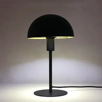 Современная металлическая черная настольная лампа, креативные светодиодные настольные лампы в виде грибов для декора спальни, гостиной, студенческого общежития, прикроватных ламп для чтения