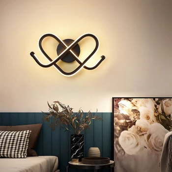 Современный светодиодный настенный светильник в форме сердца, внутреннее настенное бра для гостиной, спальни, прохода, коридора, Акриловый светильник для домашнего декора