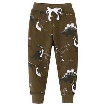 Спортивные штаны для мальчиков на осень-весну, хит продаж, брюки с динозаврами, Штаны, детская одежда полной длины, брюки