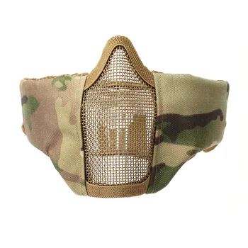 Страйкбольная тактическая маска для лица, металлическая полумаска, защитная Военная Армейская игра, аксессуары для охоты, Пейнтбольные маски