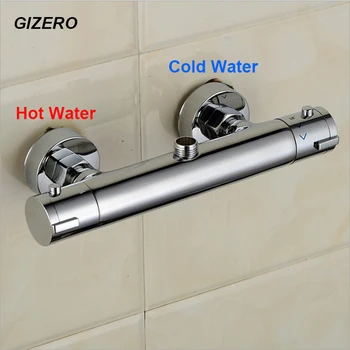 Термостатический смеситель для душа смесительный клапан настенный хромированный латунный полированный набор для душа в ванной комнате thermostaat kraan douche ZR958