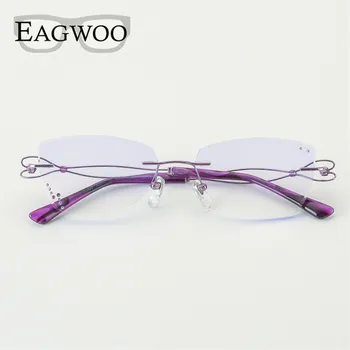 Титановые очки Для женщин, очки для чтения по рецепту без оправы, Прогрессивные очки для близорукости 
