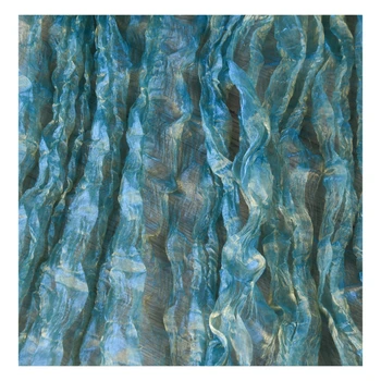 Ткань Шириной 150 см x 50 см Синяя и желтая Обычная Плиссированная Градиентная плиссированная сетка, платье 