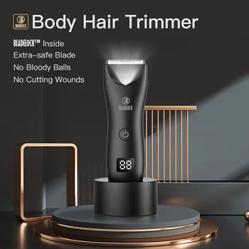 Триммер для волос на теле FivePears для мужчин, Электробритва для бритья волос на теле, Безопасная бритва, светодиодный триммер для бороды, машинка для стрижки волос