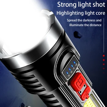 Уличный USB водонепроницаемый фонарик для рыбалки, фонарь для ходьбы солдата, фонарик для чрезвычайных ситуаций