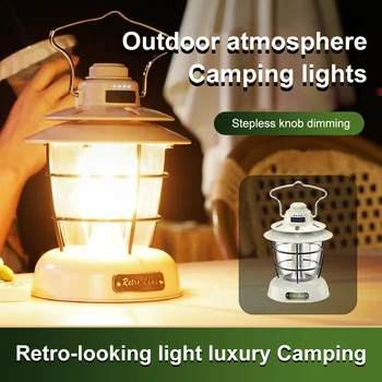 Уличный фонарь для кемпинга, Ретро-фонарь для палатки, водонепроницаемый рабочий светильник, зарядка через USB, аварийный светильник, Садовый подвесной светильник