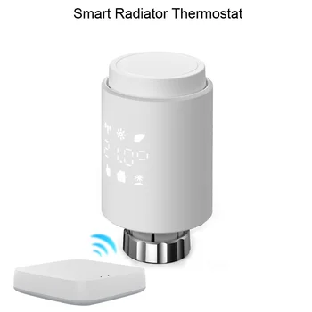Умный термостат радиатора, приложение для мобильного телефона, регулятор температуры, Интеллектуальный энергосберегающий клапан радиатора Tuya Zigbee