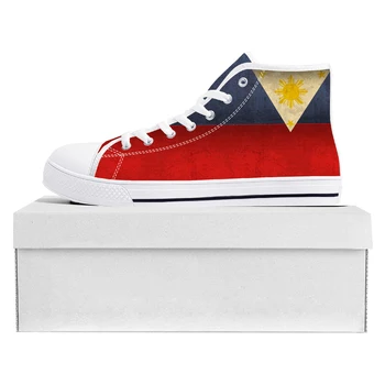 Филиппинский Флаг, Кроссовки с высоким берцем, мужские Женские парусиновые кроссовки для подростков, Филиппины, Повседневная обувь для пар, обувь на заказ