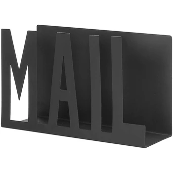 Черный металлический настольный держатель для почтовых писем с вырезами