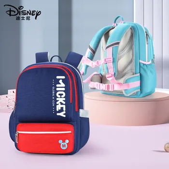 Школьные сумки Disney с Микки и Минни для мальчиков и девочек, Ортопедический рюкзак на плечо для учащихся начальных и средних классов, Mochilas Большой Емкости