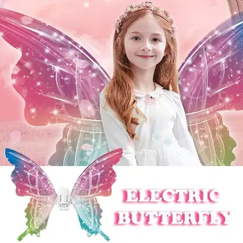 Электрические крылья для девочек С музыкой, светящиеся блестящие Нарядные Движущиеся крылья Феи для детей, С Днем Рождения, C5d2