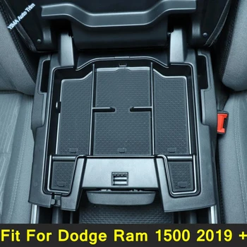 Ящик для подлокотников Lapetus Поддон для вторичного хранения Контейнер Лоток для Dodge Ram 1500 2019 2020 2021 Черные Аксессуары для уборки интерьера