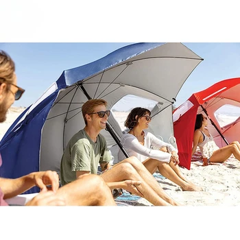 большой пляжный зонт 2,4 м, палатка, Водонепроницаемый солнцезащитный зонт, Портативный открытый Кемпинг, рыболовный зонт с окошком