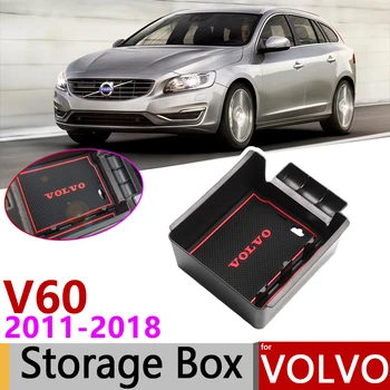 для Volvo V60 2011 ~ 2018 из Центрального Подлокотника Коробка Для Хранения, Укладка, Уборка, Автомобильный Органайзер, Аксессуары 2012 2013 2014 2015 2016 2017