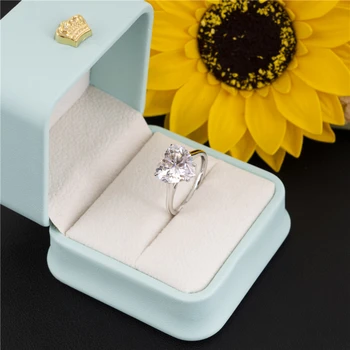 кольцо с Муассанитом из белого Золота 10k в форме сердца, Женское Кольцо с 2-5ct Льдом, D-Цветное Кольцо с Муассанитом 