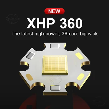2022 Новейший светодиодный фонарик высокой мощности XHP360 USB, Перезаряжаемый Фонарь 18650, Аварийный тактический фонарик для кемпинга