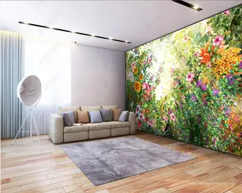 3d фотообои на заказ, акварельная ручная роспись цветов и дерева, домашний декор в гостиной, обои для стен 3 d