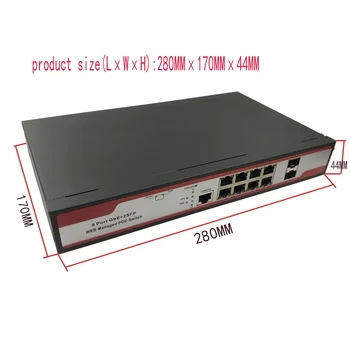 8-портовый промышленный управляемый коммутатор 1000M POE switch 10/100/1000m 2SFP промышленный сетевой коммутатор VLAN 192.168.0.1 с веб-управлением