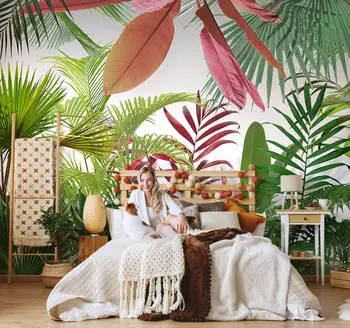 beibehang пользовательские Юго-Восточная Азия тропические растения в тропических лесах украшение гостиной ТВ фон обои покрытие спальни фреска