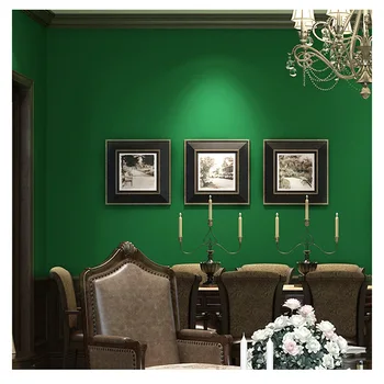 Американский кантри чистый цвет ретро сосновый зеленый темно-зеленые нетканые обои для спальни в Юго-Восточной Азии, гостиная, однотонный цвет wallpap