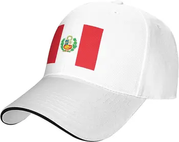 Бейсболка с флагом Перу Унисекс Подходит для мужчин и женщин, регулируемая шляпа для папы, кепка для сэндвича