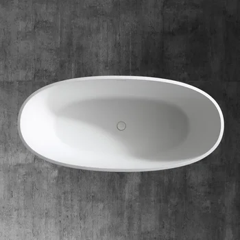 Ванна из искусственного камня с толстым краем, бытовая небольшая независимая ванна с овальным двойным углублением с тонким краем
