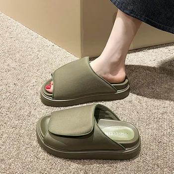 Женская обувь с открытым носком на высоком каблуке 2023, Летние Модные шлепанцы на платформе для дам, Удобные Повседневные пляжные тапочки для путешествий на мягкой подошве