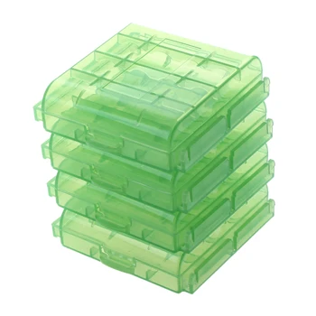 Комплект из 4 предметов, жесткий футляр для хранения батареек типа АА/ААА, зеленый