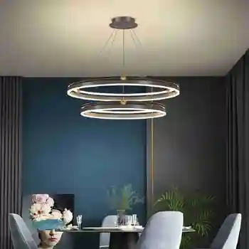 Современная Антикварная Подвесная лампа для гостиной, столовой, Подвесной светильник, Новая Атмосфера, Круговая светодиодная лампа Творческой личности, Простая лампа
