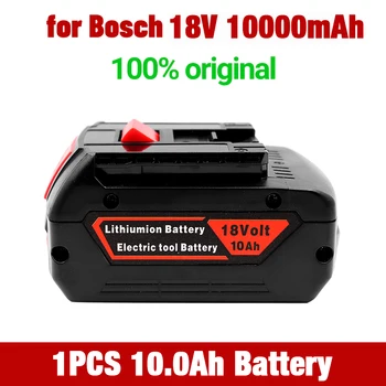 100% Оригинальный 10ah Перезаряжаемый Литий-ионный Аккумулятор для Bosch 18V 6.0A Резервный Аккумулятор Портативная Замена BAT609 BAT609G 618