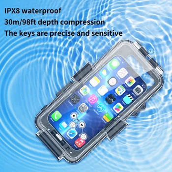 30 М Профессиональный Чехол Для Телефона для Дайвинга iPhone15 14 13 12 11Pro MAX XS XR Plus 678 IPX8 Водонепроницаемый Чехол Для Плавания На Глубине