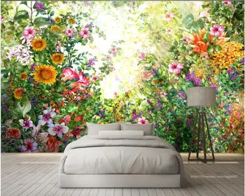 3d фотообои на заказ, акварельная ручная роспись цветов и дерева, домашний декор в гостиной, обои для стен 3 d