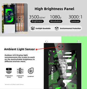 Marvel Ip65 Водонепроницаемый Тактильный Внешний Открытый 55-дюймовый ЖК-дисплей Рекламный экран Android Digital Signage Тотемный Киоск