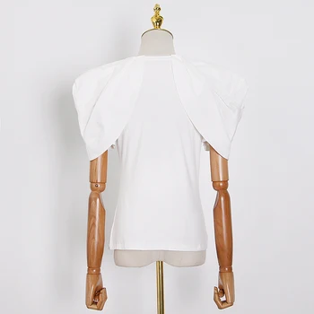TWOTWINSTYLE Базовая минималистичная футболка для женщин с круглым вырезом и коротким рукавом, повседневные однотонные футболки, женская модная новая летняя одежда