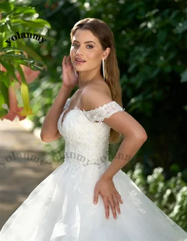 YOLANMY Элегантные Многослойные свадебные платья С открытыми плечами И аппликациями, Свадебное платье Vestido De Casamento, сшитое специально для женщин