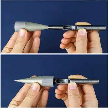 Абразивный Шлифовальный инструмент для Заточки кожи Дырокол Круглый Стальной Кожевенный Инструмент для пробивки полых отверстий