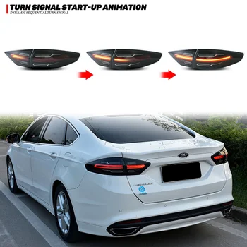 Автомобильные аксессуары, анимационные светодиодные задние фонари для Ford Fusion 2013-2016, пусковые задние фонари, дымчатый задний сигнал DRL, Автомобильный