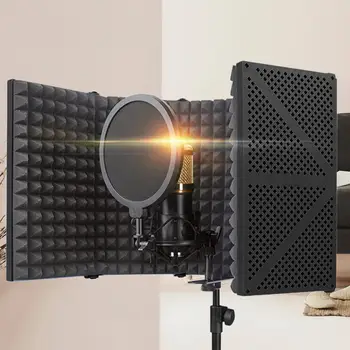 Изоляционный экран микрофона Отражатель из Пенопласта для гашения звука Микрофона для трансляции
