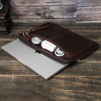Кожаная сумка Crazy Horse Для Macbook Air 13 M2 Case Pro 14 M1 M2 A2779 A2442 Pro 13 15,4 16 дюймов с Чипом, Чехол для ноутбука