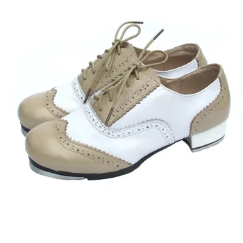 Кожаные кроссовки, обувь для степ-танцев с блокировкой цвета Для детей и мужчин, Женская спортивная обувь для чечетки, прямые танцевальные туфли из воловьей кожи