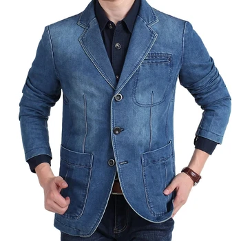 Мужская джинсовая куртка, модная хлопковая синяя куртка, джинсовая куртка, весенне-осенняя одежда
