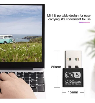 Небольшой Размер WiFi Адаптер USB Сетевая карта 5G Двухдиапазонный 802.11ac 867 Мбит/с Для Настольного Ноутбука Windows, Wi-Fi Антенный приемник