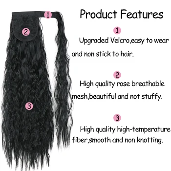 Синтетический длинный кукурузный волнистый хвост, наращивание волос в виде конского хвоста, кукурузные кудри для женщин, наращивание волос из высокотемпературного волокна