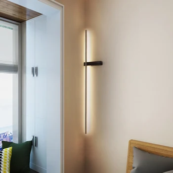 Современный минималистичный светодиодный настенный светильник, Теплый свет, Прикроватная тумбочка для спальни, Внутреннее освещение, Настенные светильники для прихожей, Зеркальный светильник для лофта