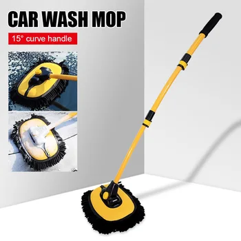 Щетка для мытья автомобиля с Телескопической длинной ручкой, Чистящие щетки для швабры из синели, набор инструментов для мойки и обслуживания автомобилей