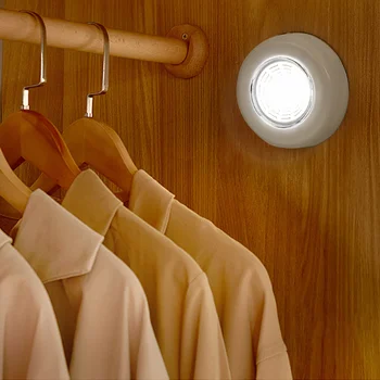 3 шт. Светодиодный светильник COB под шкафом С клейкой наклейкой, Беспроводной настенный светильник, Шкаф для одежды, Спальня, Кухня, Ночник