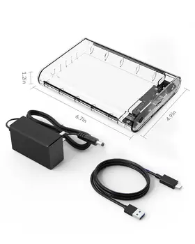 ORICO Прозрачный корпус жесткого диска Чехол для 2,5 3,5 жесткого диска SSD SATA к USB 3,1 Type C 6 Гбит/с для внешнего HD жесткого диска Коробка