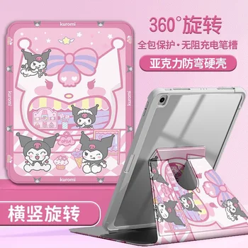 Sanrio Kuromi 360 Rotathion С Прорезью Для Ручки Для iPad Air 2021 10,2 Чехол Mini 6 Air 4 10,9 Силиконовый Защитный Pro 11-Дюймовый Чехол
