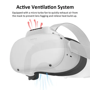 Активная Циркуляция воздуха для Охладителя вентилятора Oculus Quest 2 Устраняет Запотевание линз, Вентилятор Охлаждения Радиатора для Аксессуаров Quest 2