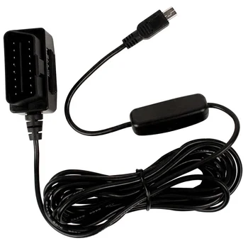 Выход 5V 2A Mini Micro 5PIN USB Порты Автомобильный OBD Адаптер для Прикуривателя Блок Питания с 3,5 м Переключающим кабелем для Зарядки Dash Cam
